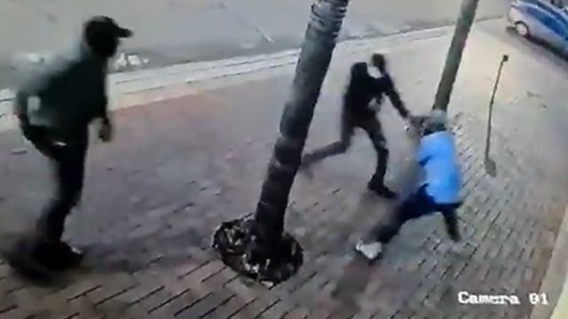 A CCTV surveillance video showing the abduction