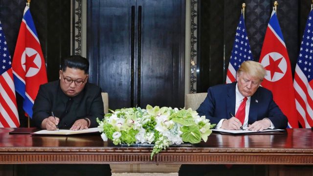 Ким Чен Ын и Дональд Трамп