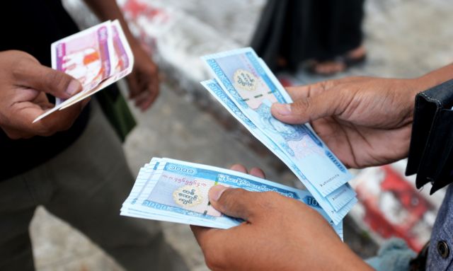 The value of Myanmar's currency, Kyat, has been declining sharply since the coup.