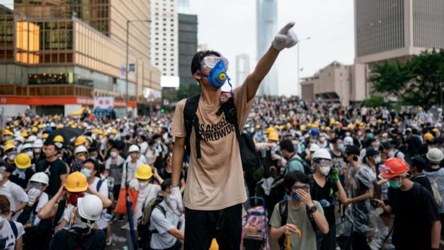 香港在2019年曾发生大型示威活动。(photo:BBC)