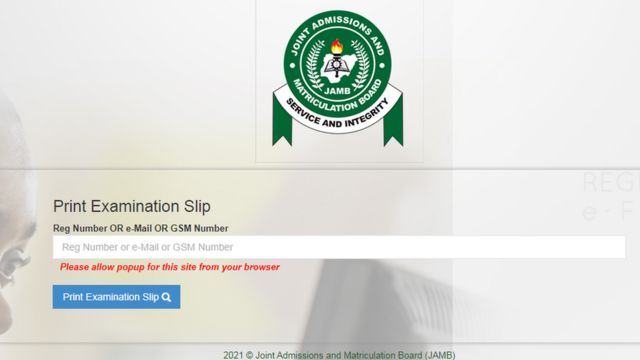 Jamb Reprint Slip How To Reprint Jamb Slip For 2021 Utme Bbc News Pidgin