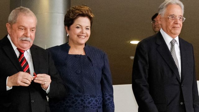 Os ex-presidentes acompanharam a então presidente Dilma Rousseff no lançamento da Comissão da Verdade, em 2012