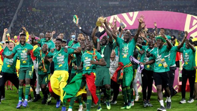 Senegal team celebrating