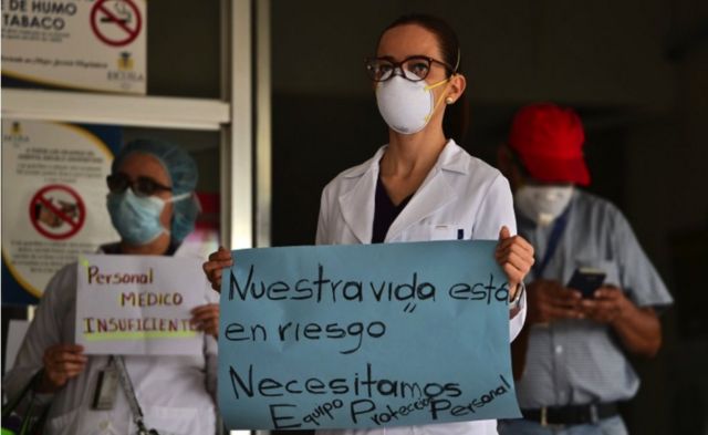 Protesta de médicos hondurenos