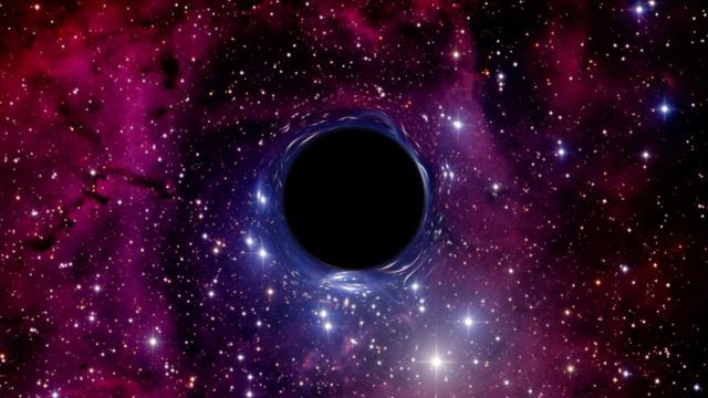 Recreación de un agujero negro.