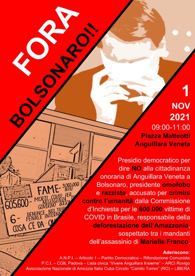 Maior grupo antifascista da Itália acusa Bolsonaro de racismo e homofobia em convocação para protesto