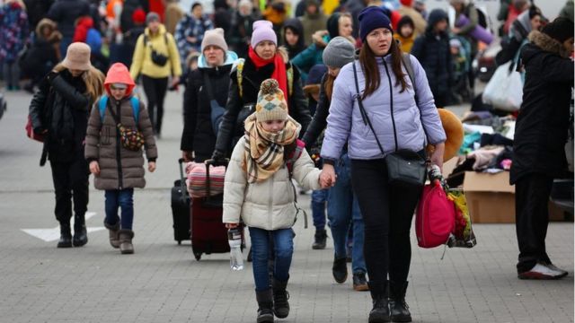 俄罗斯入侵乌克兰以来，数以百万计乌克兰妇孺被迫加入难民大潮(photo:BBC)