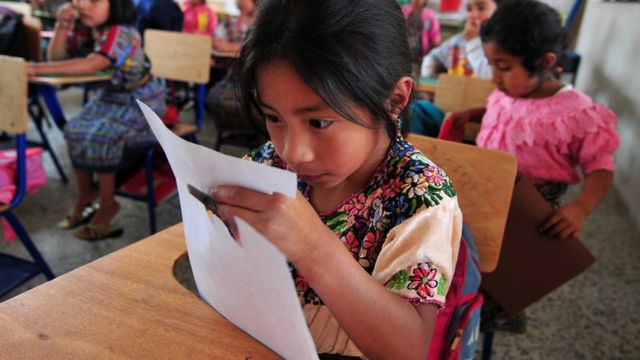 Aula de clase en Guatemala