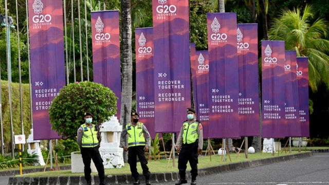 Banners for the G20 summit in Bali, Indonesia