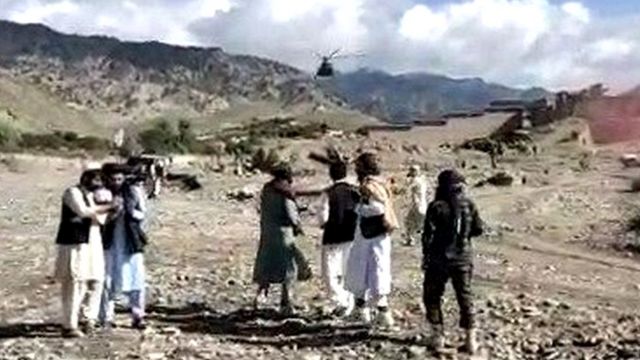 Helicopter landing in Paktika province