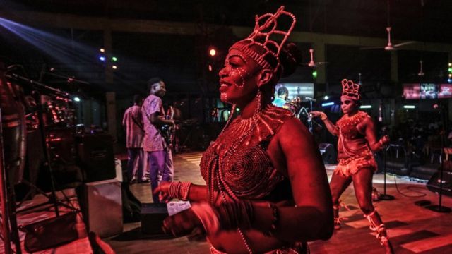 Femi Kuti dey perform 'One People One World' for New Afrika Shrine. 25 February 2018