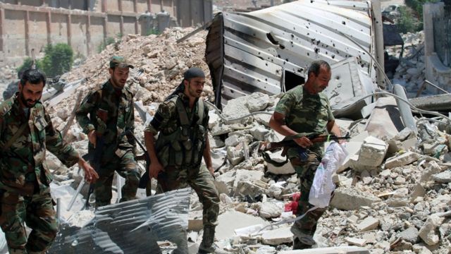 Fuerzas leales a Bashar al Asad en Siria.