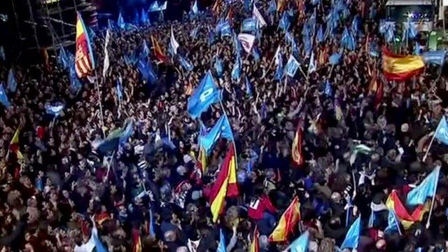 Spanish people celebrating last election victory in 2011