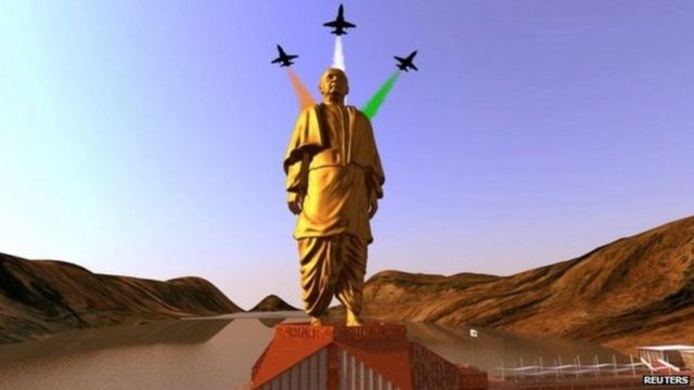 સાધુ બેટ ખાતે સરદારની પ્રતિમાનું કલ્પનાચિત્ર