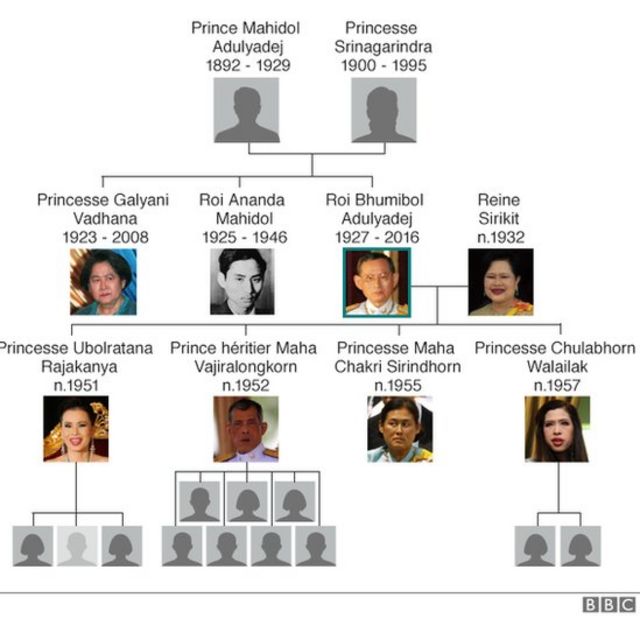 Arbre familial du Roi de Thaïlande