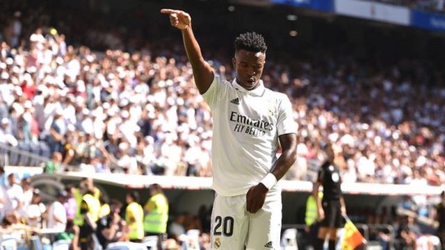 Real's Vinicius Jr hits back at 'racist' celebration critic - BBC Sport