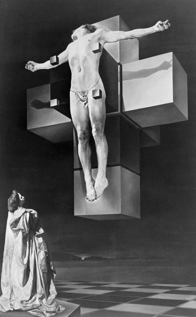 Crucifixión (Corpus Hypercubus), 1954, del artista español Salvador Dalí.