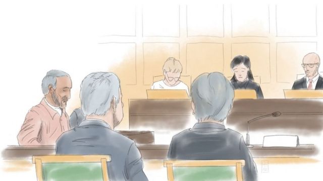 تصویری از حمید نوری در دادگاه