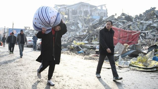 曾經居住在西紅門鎮新建一村至四村的來京務工人員搬離新建村。