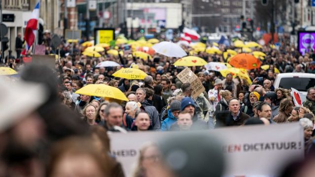 Акция протеста в Амстердаме