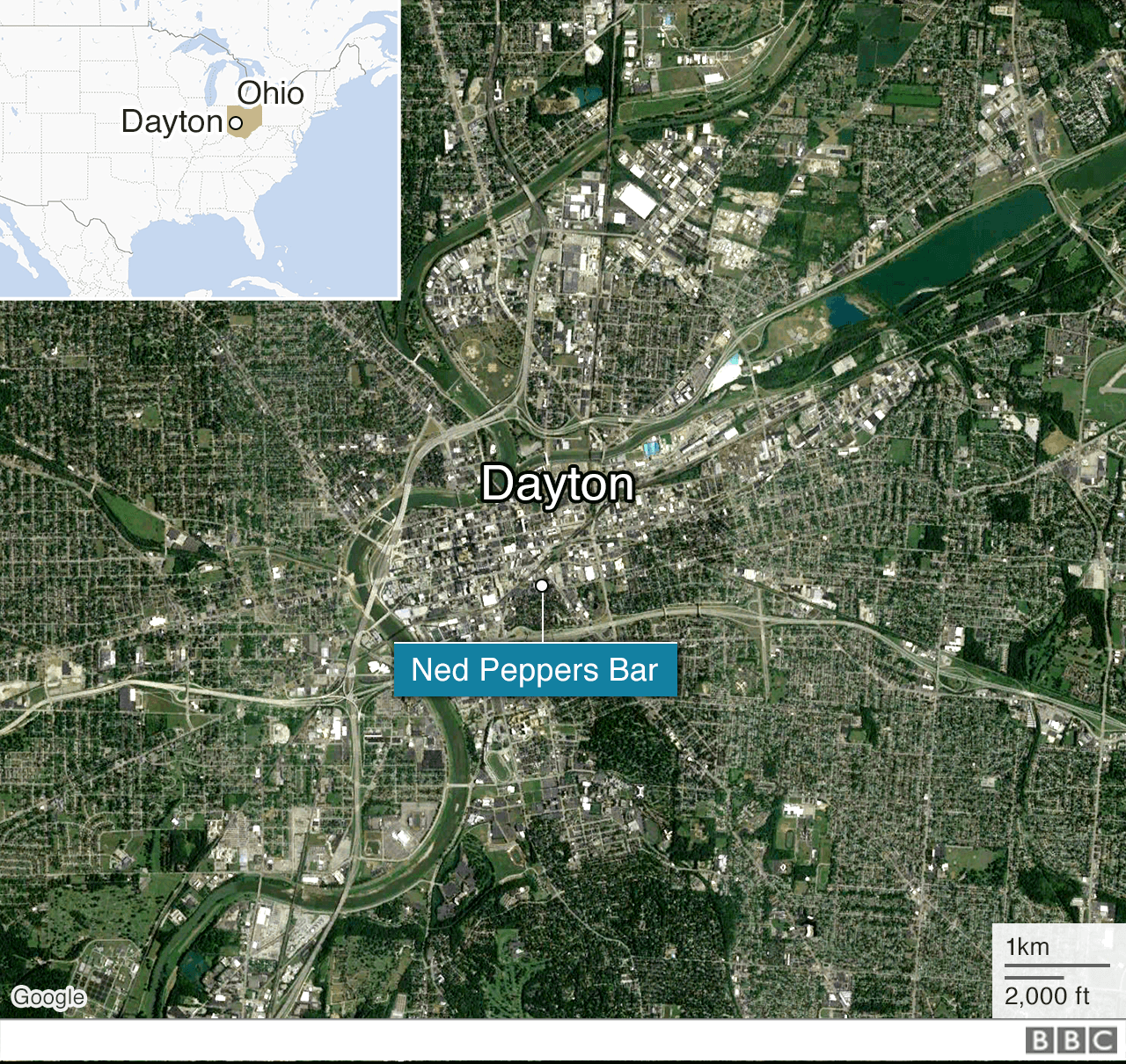 Map Of Dayton Ohio Us Mass Shootings: What We Know About El Paso And Dayton Attacks - Bbc News