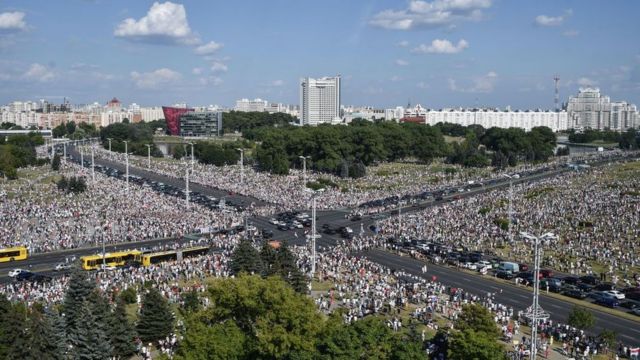 Protestos em Minsk