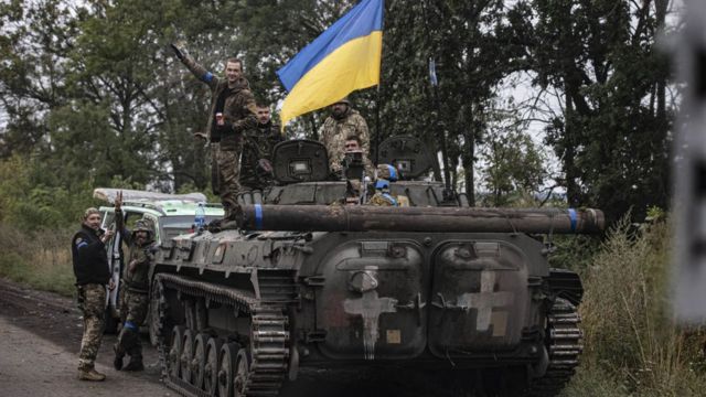 Militaire ukrainien près d'Izyum