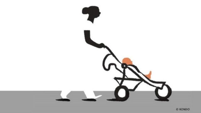 Ilustração de babá de branco