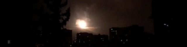 Images showing missile fire broadcast by Syrian TV