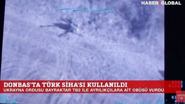 از پهپادهای جنگی تی‌بی‌۲، ساخت ترکیه، علیه شورشیان مورد حمایت روسیه در دونباس استفاده شد