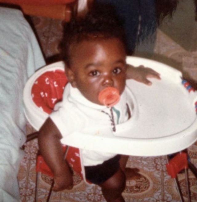 Michael Balogun as a baby