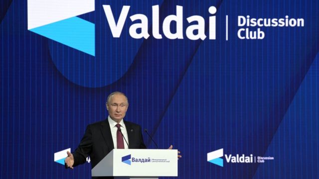 Vladimir Putin en el Club de Debate de Valdai.