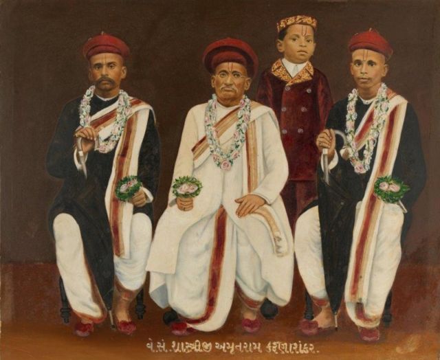 Group portrait of a Gujarati family