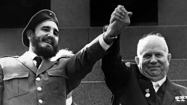 Fidel Castro y Nikita Jruschov en Moscú