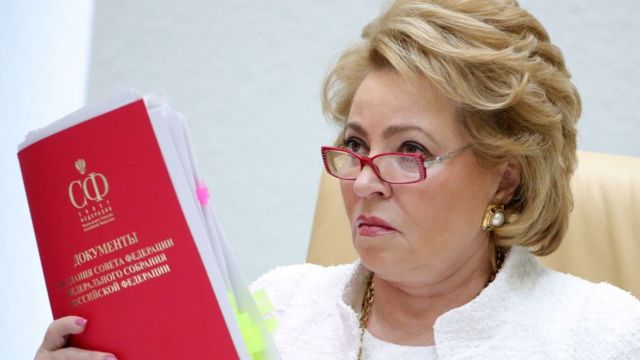Valentina Matvienko, presidenta de la Duma