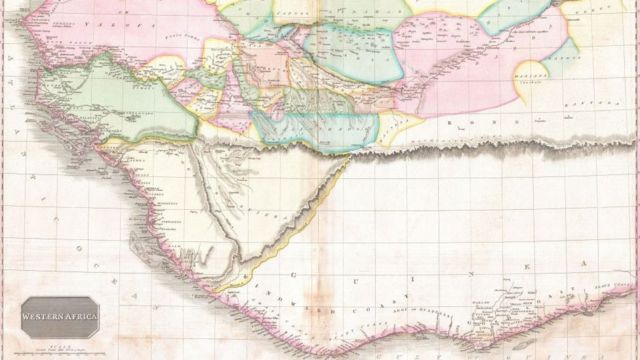 Mapa de África Occidental de 1818