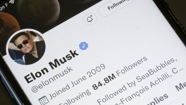 Twitter profile of Elon Musk