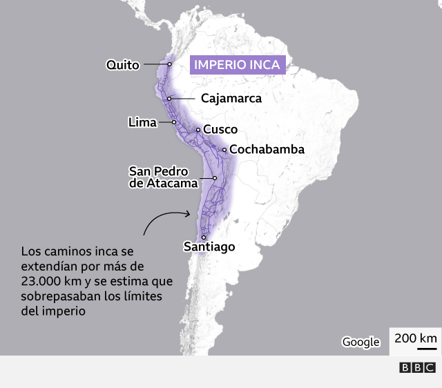 Mapa de la extensión del imperio inca