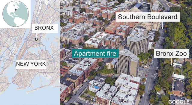Map of Bronx fire