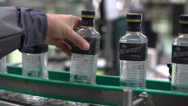 Bottles of Nemiroff vodka