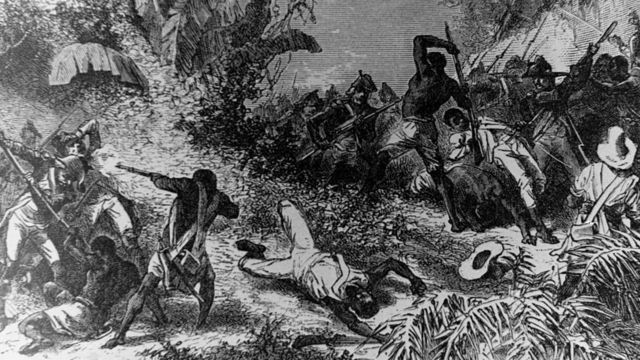 Una ilustración de la sublevación de esclavos en Haití