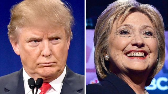 トランプ氏(左)とクリントン氏