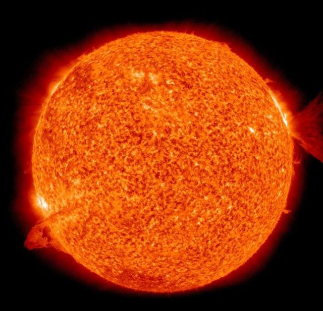 Imagen de erupciones solares.