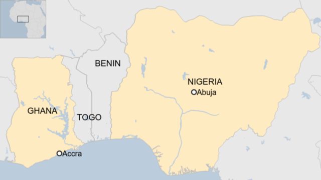 Togo And Nigeria Map Letter From Africa: Behind Ghana And Nigeria's Love-Hate Affair - Bbc News
