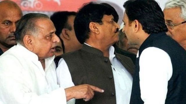 मुलायम, शिवपाल और अखिलेश यादव