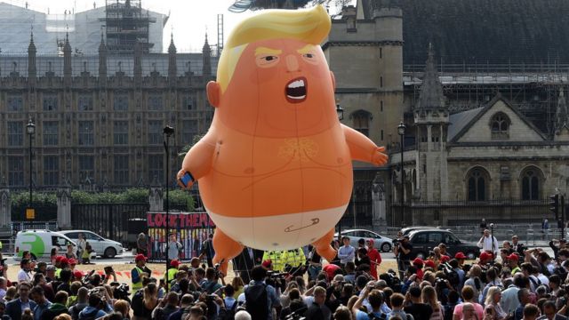 معترضان به سفر قبلی ترامپ به بریتانیا