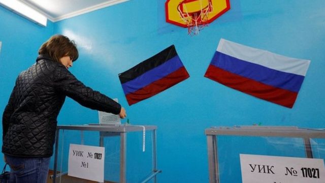 Ukraynadakı “Rusiya referendumu”: Seçicilərin “99 faizindən çoxu Rusiyaya  birləşmək istəyir” - BBC News Azərbaycanca