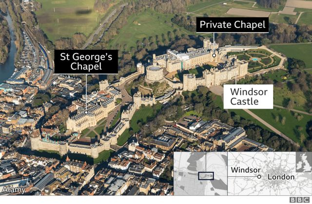 Vista aérea del castillo de Windsor
