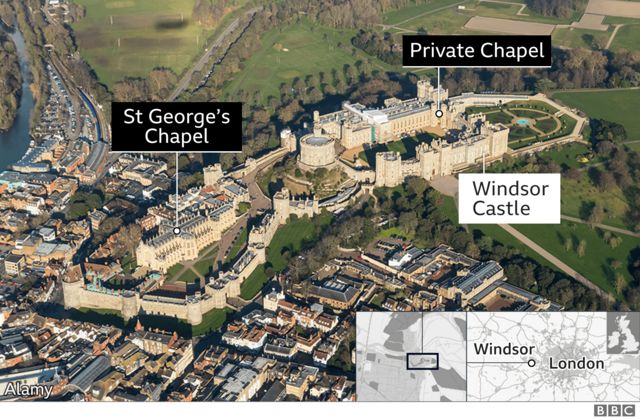 Aerial view of Windsor Castle