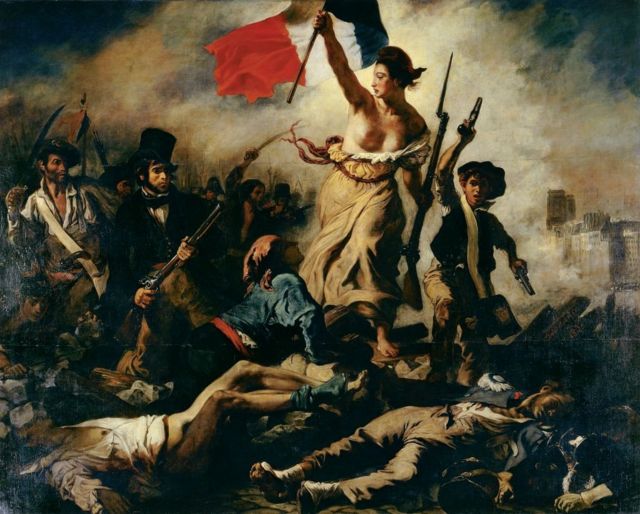 "La Libertad guiando al pueblo", Eugène Delacroix en 1830